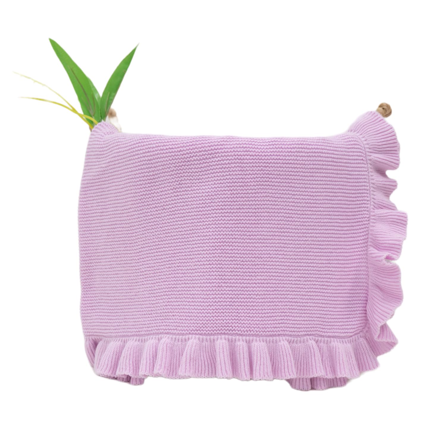 Grewear cotton baby blanket with ruffle edge delivers gentle comfort for newborns.