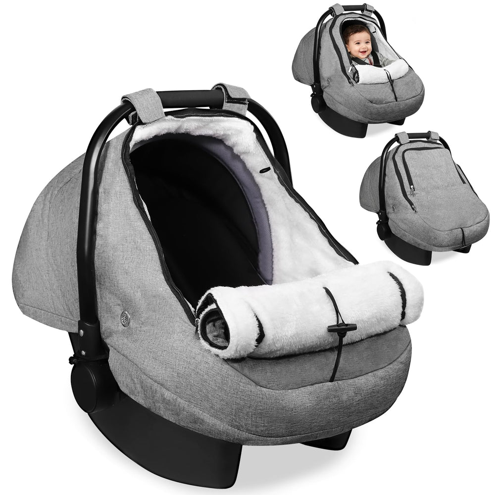 Gripooaven winter baby car seat cover with waterproof plush lining for warmth