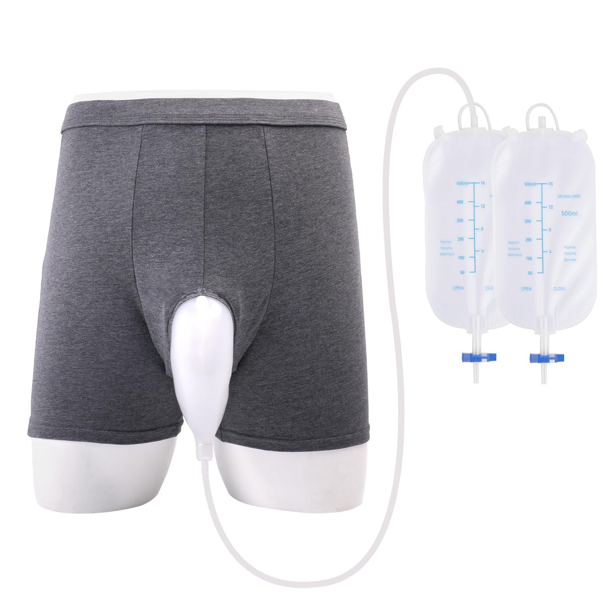 GRLEAYIE male catheter external self-sealing grey S, compact daily wear