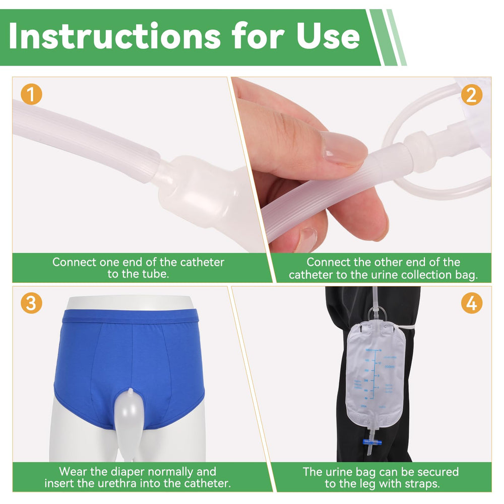 GRLEAYIE man urine bag in use demonstrates easy wear with underwear integration.