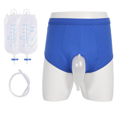 GRLEAYIE wearable triangle urine bag in blue XL for comfortable nighttime wear.