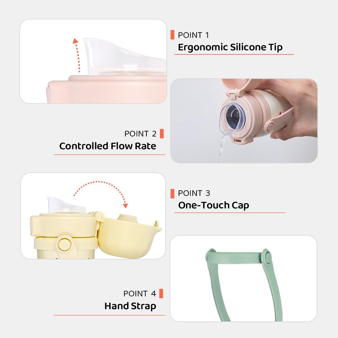GROSMIMI Slow Flow Tumbler one-touch lid enables easy, quick access
