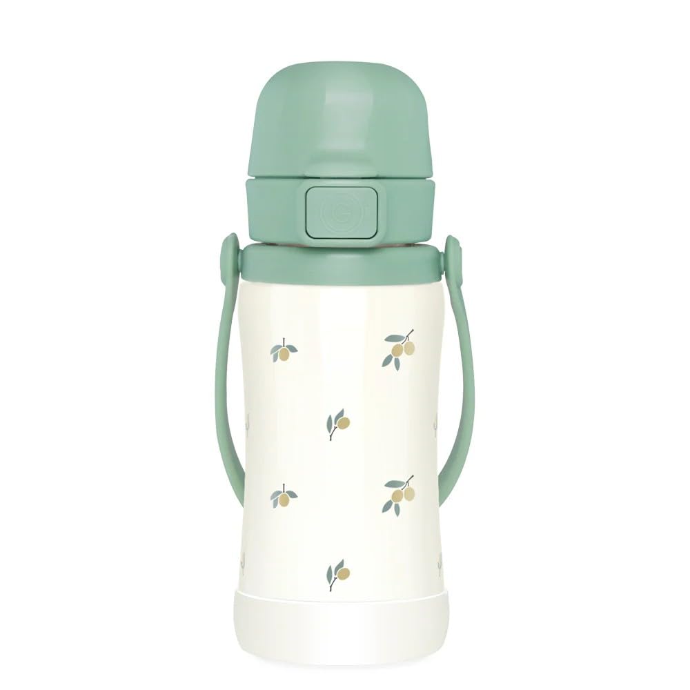 GROSMIMI Slow Flow Tumbler olive PPSU body highlights lightweight, kid-friendly portability