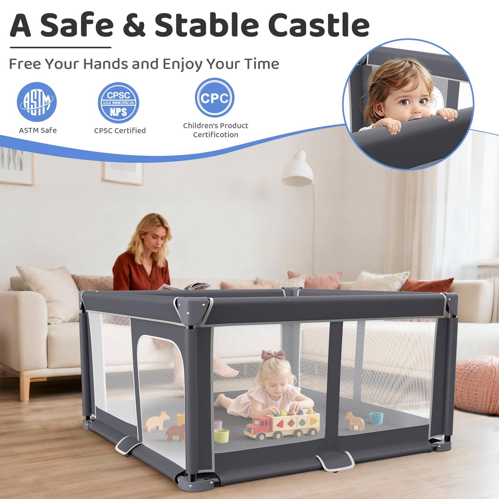 Grobeybees playpen folded flat with carry bag for easy storage and travel