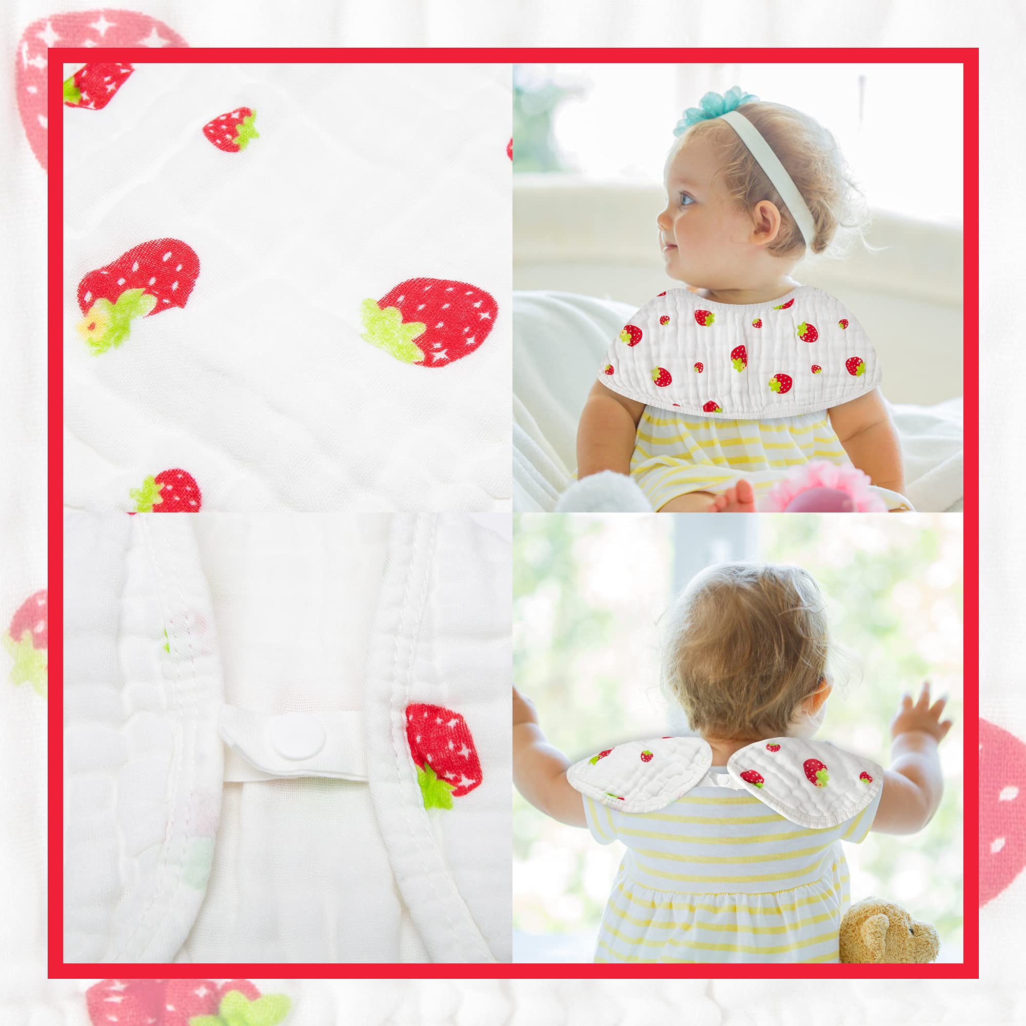 GROBRO7 machine washable burp cloths ready for quick cleaning after spills.