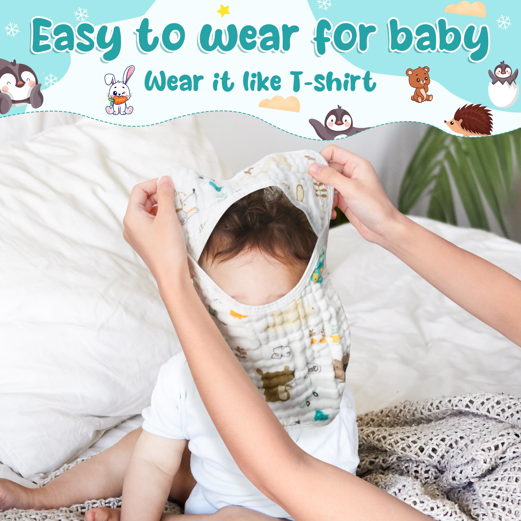 GROBRO7 bear bib absorbs spills for mess-free sessions