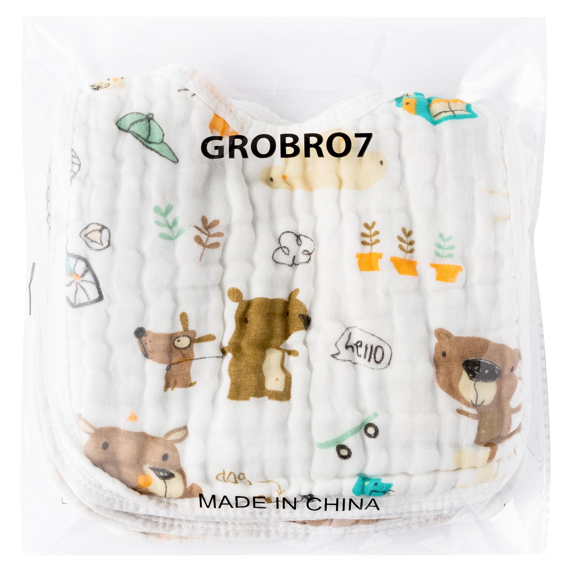 GROBRO7 plain navy bib with easy lap-shoulder design