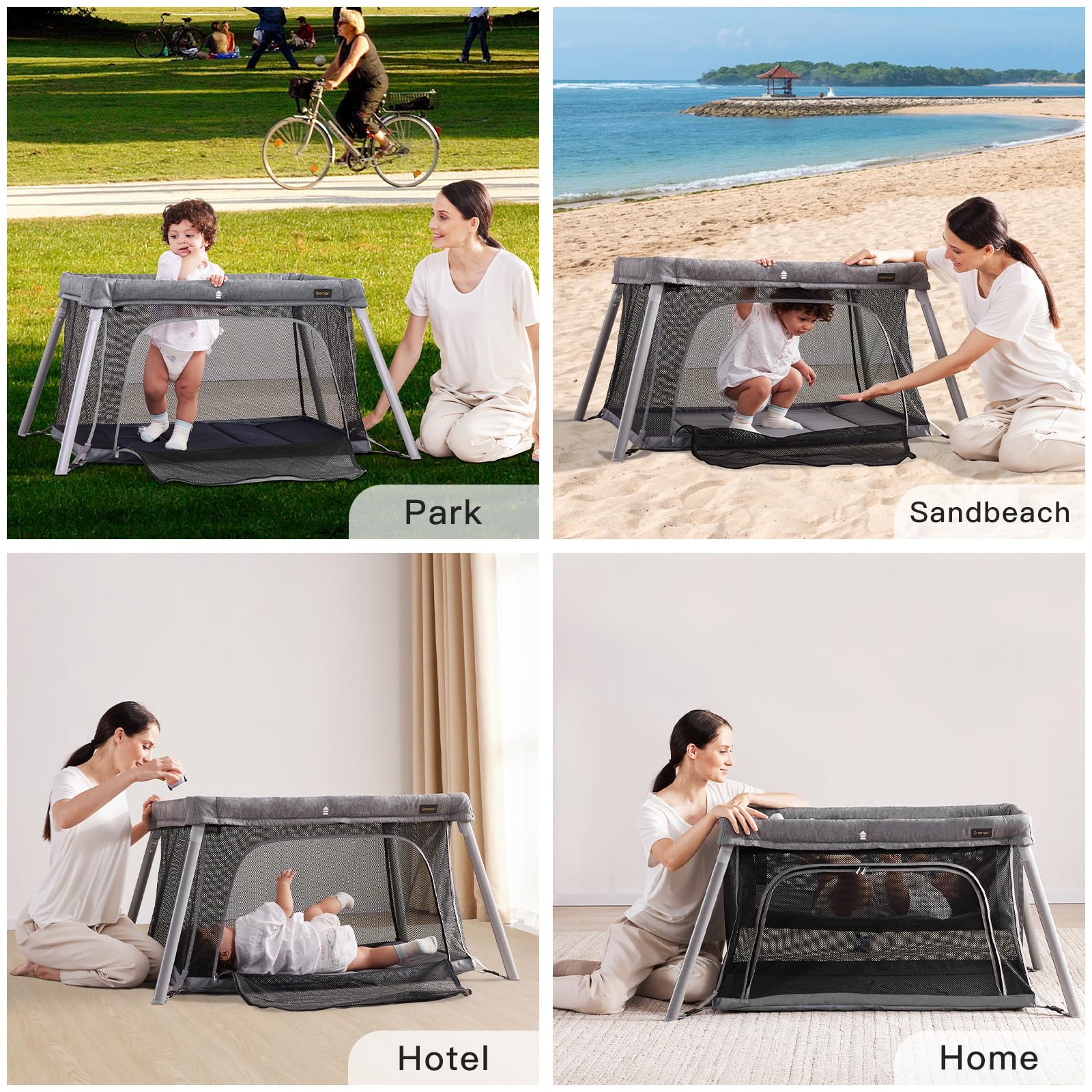 Gromast 2-in-1 crib grows with your child from infancy to toddlerhood.