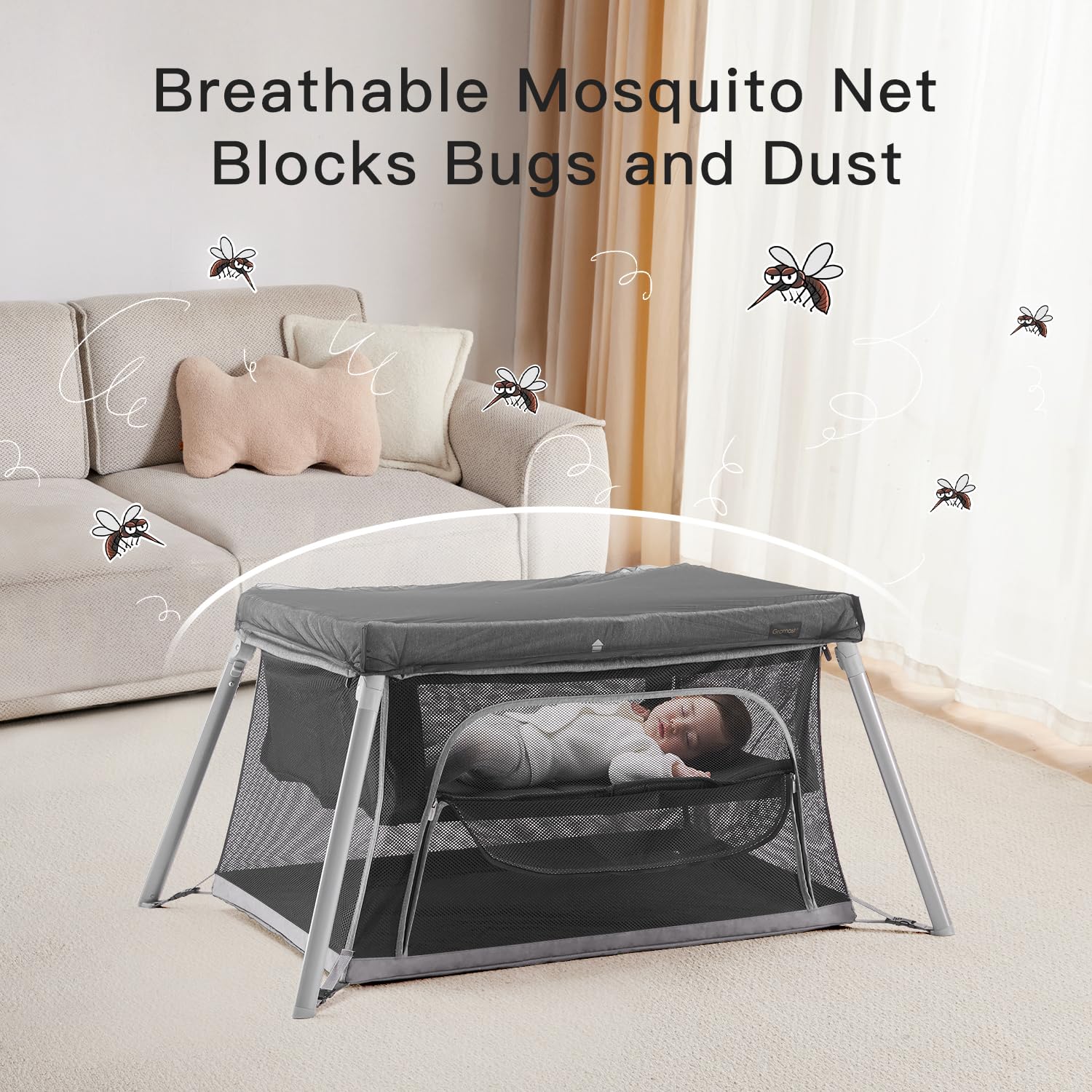 Gromast bunk bed mode offers a cozy sleeping area for naps.