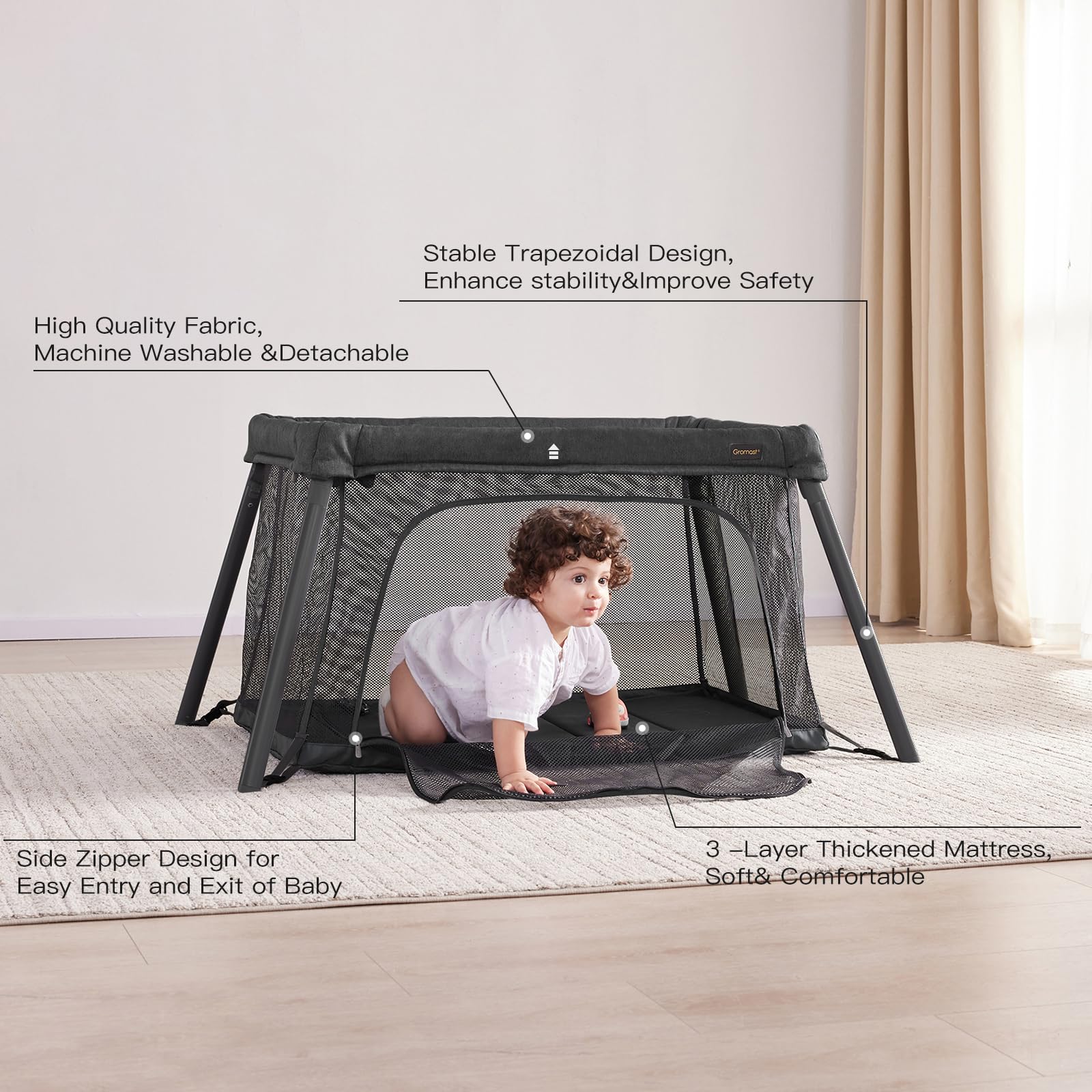 Gromast carry bag makes travel from room to car easy.