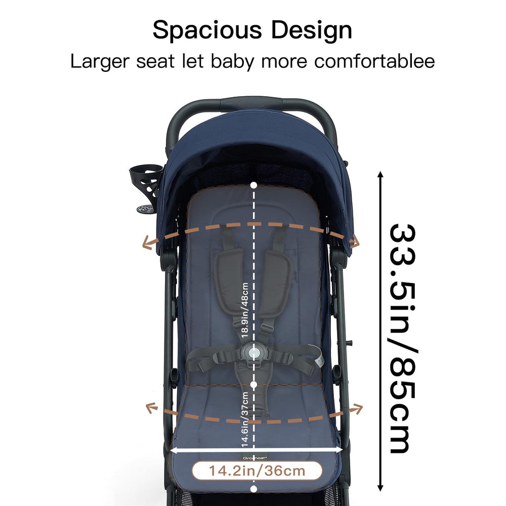 Gromast extendable UPF50+ canopy with sun protection and airflow