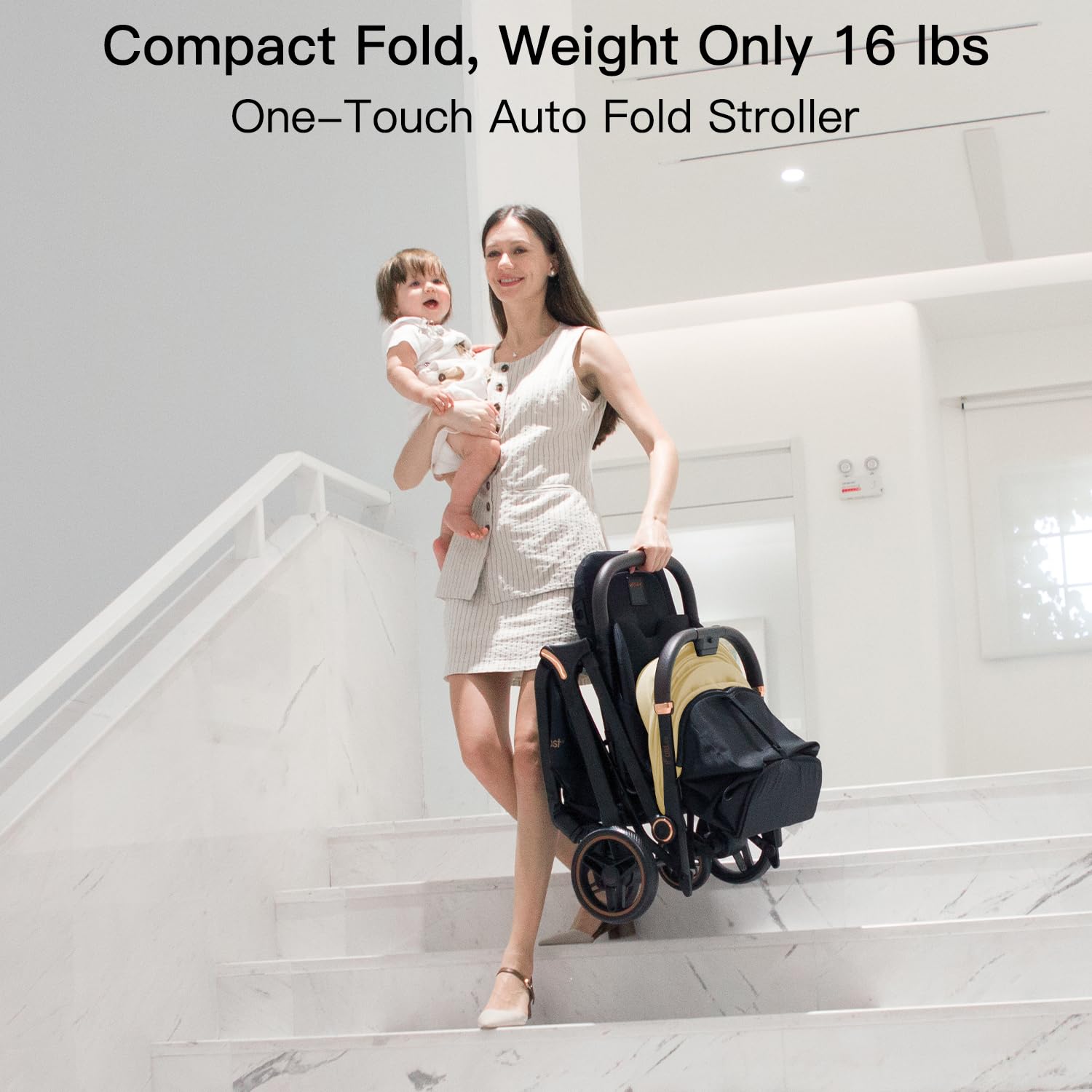 Gromast Gravity Folding Stroller seat and harness ensure secure seating