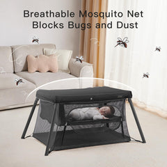 Gromast soft mattress delivers comfortable naps inside the crib.