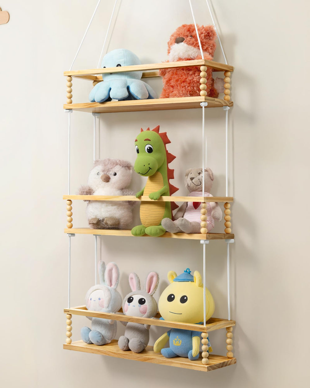Gronda stuffed animal storage 3-tier hanging organizer keeps plush toys neatly organized