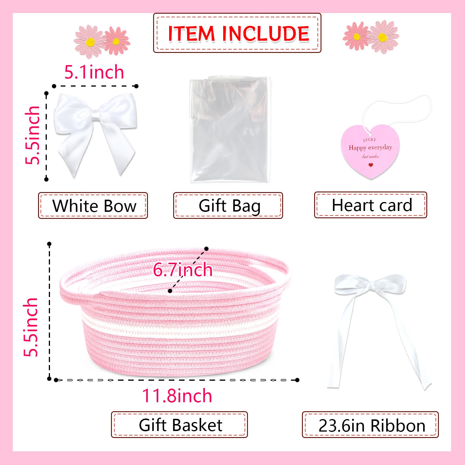 Groodo organizer basket in pink cotton for nursery storage