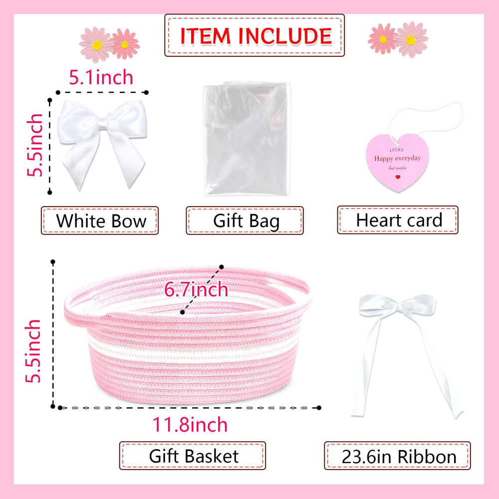 Groodo organizer basket in pink cotton for nursery storage