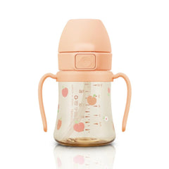 GROSMIMI flip top spill-proof sippy cup with Stage 2 straw for easy, mess-free on-the-go sipping