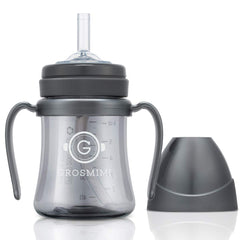GROSMIMI spill-proof sippy cup front view showing leak-free design for on-the-go feeding.