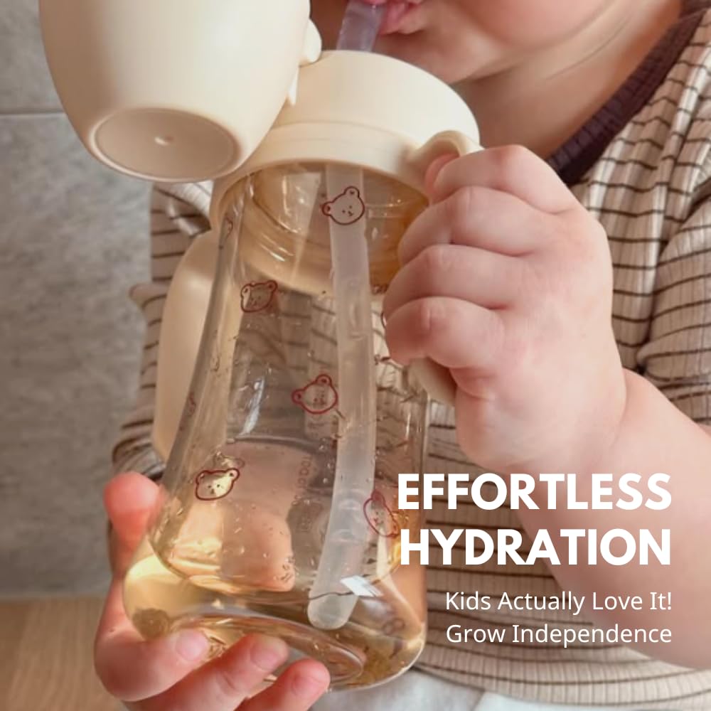 GROSMIMI bear graphic on sippy cup adds kid appeal