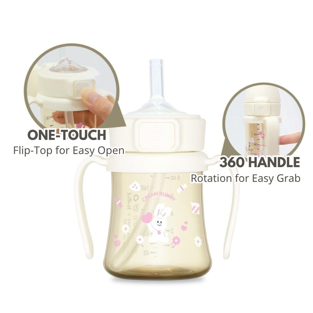 GROSMIMI x KNOTTED Cream Bunny design adds playful appeal for little sippers.