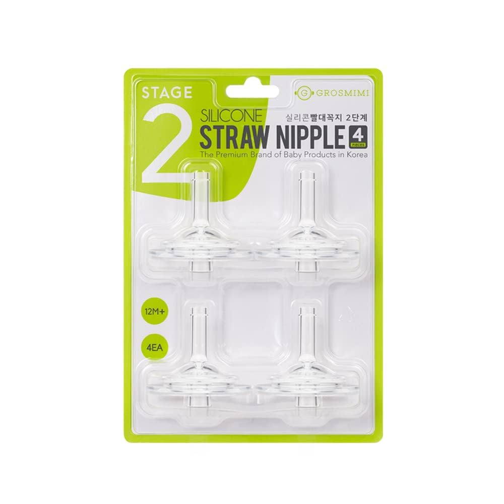 GROSMIMI Stage 2 straw replacement pack for cups and bottles.
