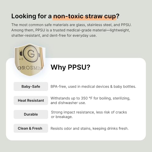 GROSMIMI silicone straw close-up showing soft gum-friendly sip