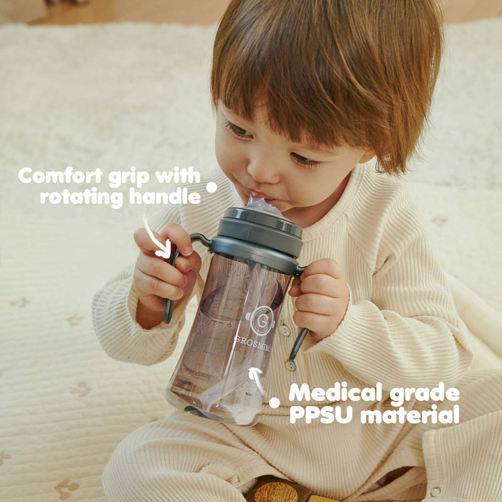 GROSMIMI silicone straw Stage-1 for gentle gums and easy drinks.