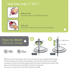 GROSMIMI silicone straw stage-1 gentle sip for soft gums