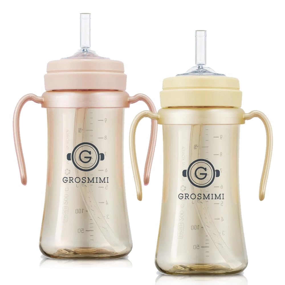 GROSMIMI spill-proof sippy cup with handle for toddlers, spill-free on the go.