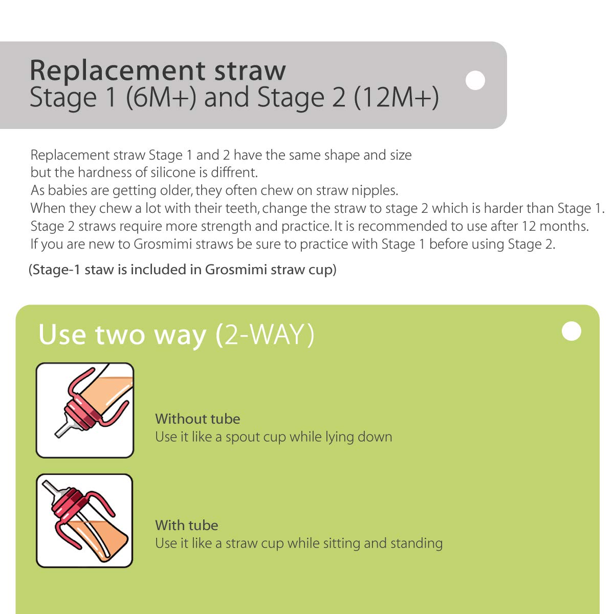 GROSMIMI 6-inch straw length ready to cut to size.