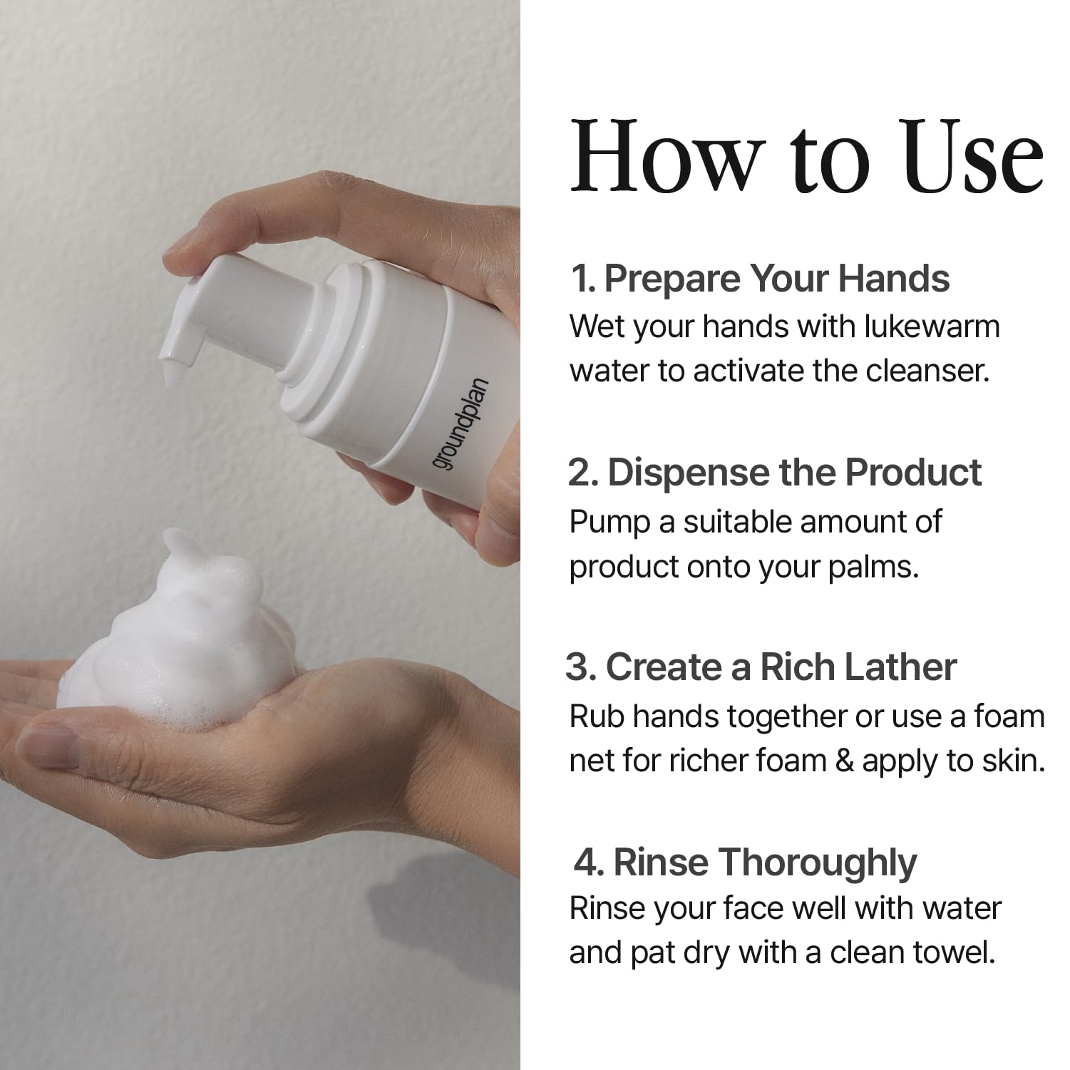 Groundplan Feminine Wash packaging reflects minimal design and sustainability.