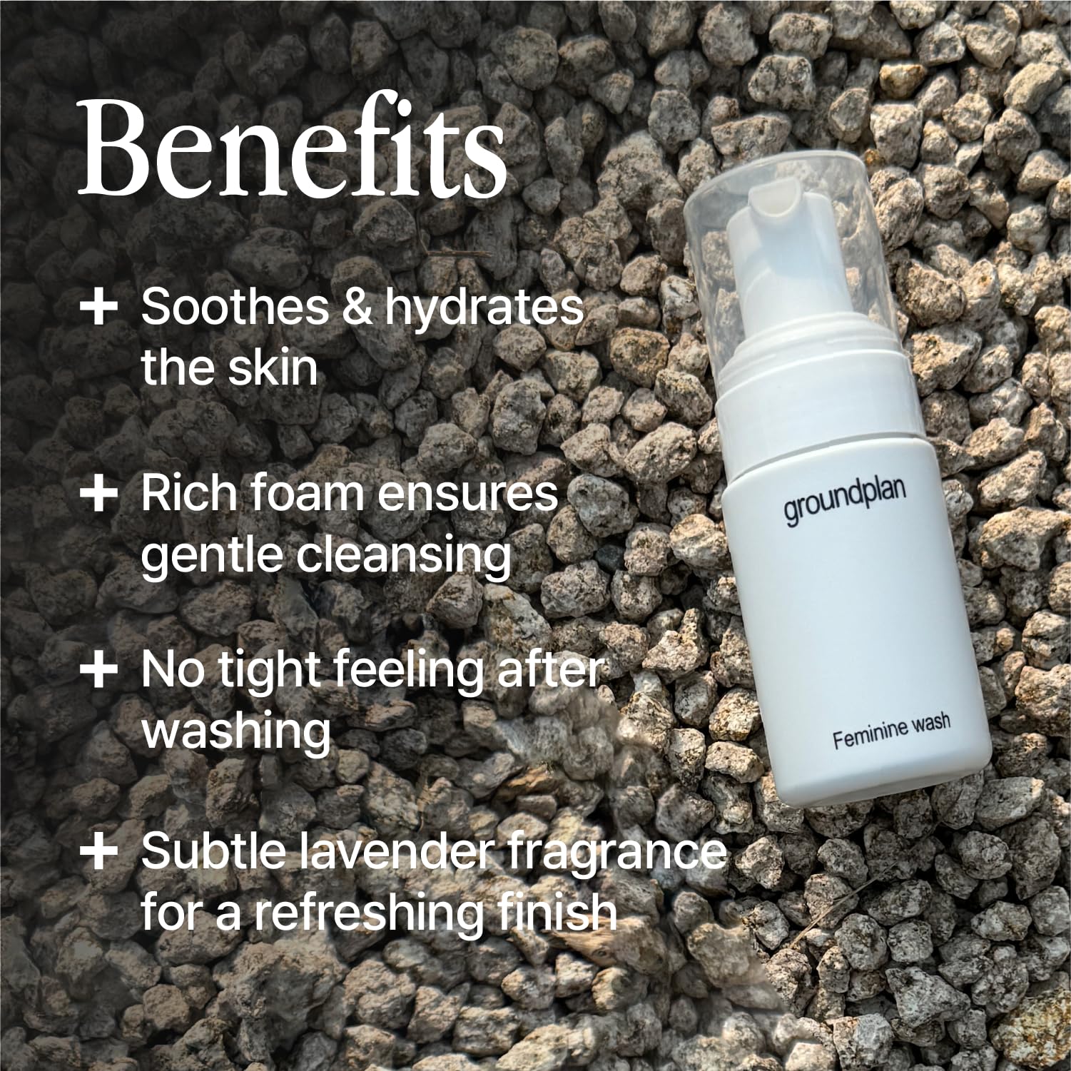 Groundplan Feminine Wash witch hazel note delivers refreshing finish after wash