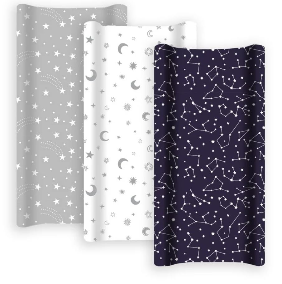 Grow Wild changing pad cover with moon pattern adds charming nursery decor