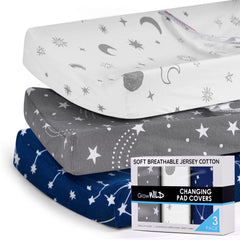 Grow Wild changing pad cover with stars pattern for soft, breathable diaper changes