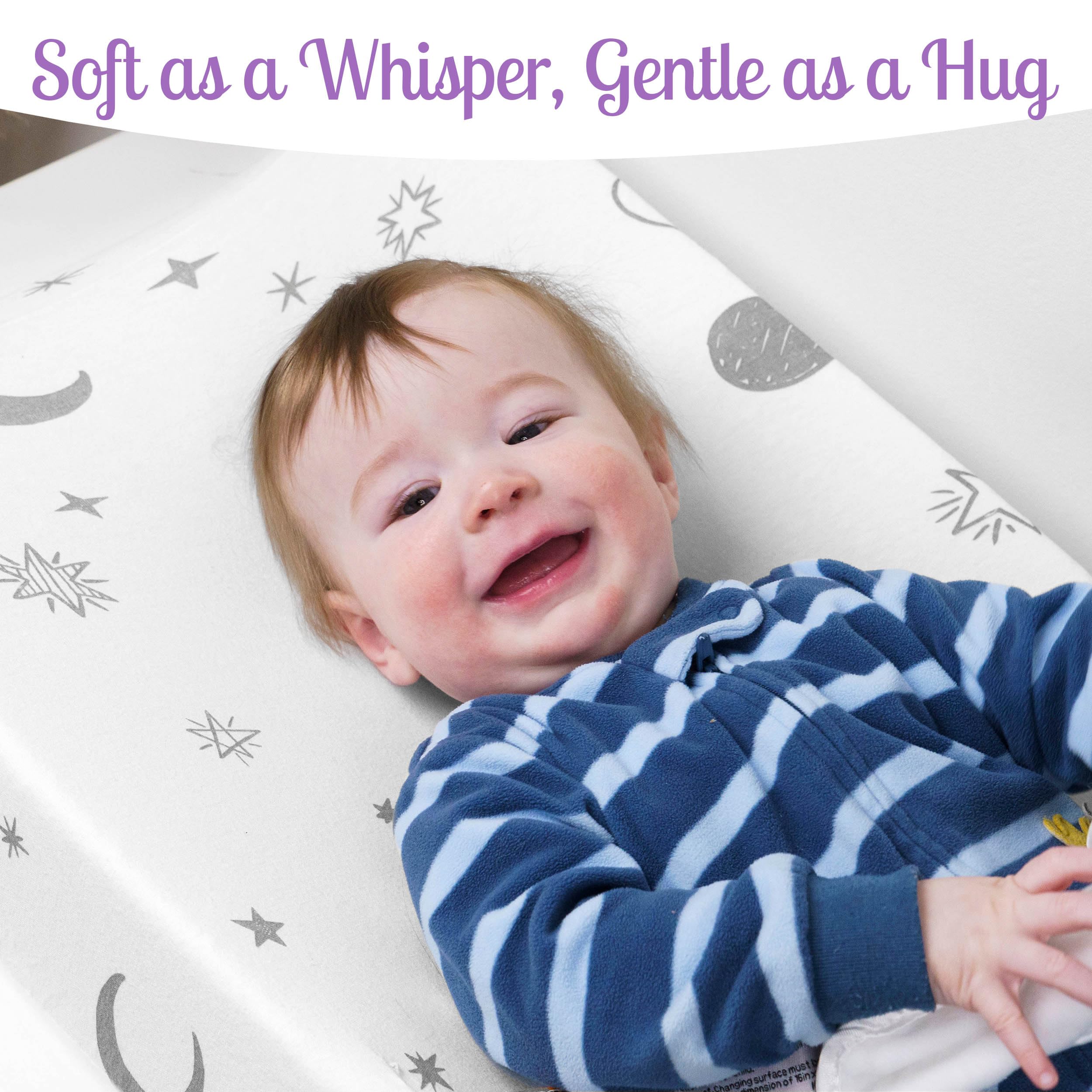 Grow Wild stretch-fit cover adapts snugly to standard changing pads