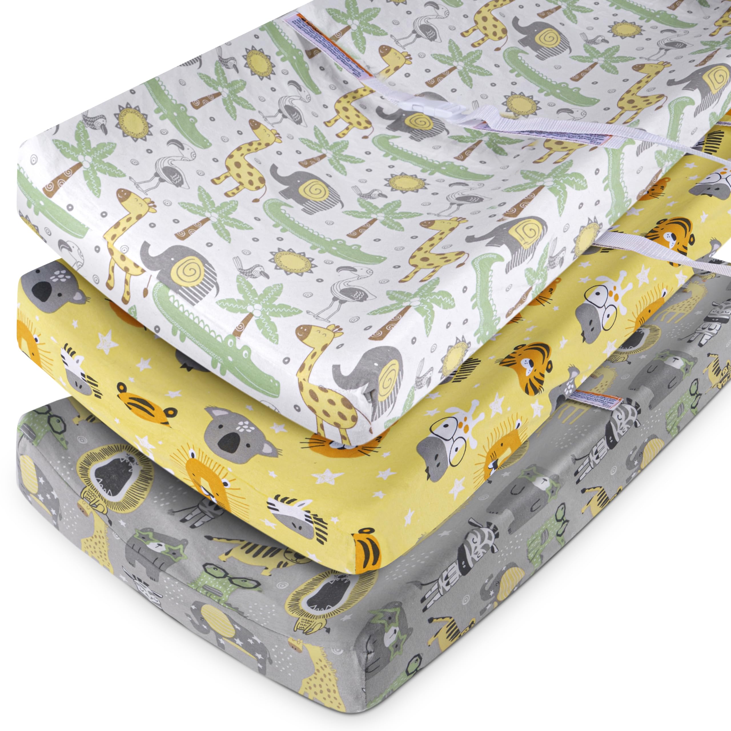 Grow Wild nursery decor with matching crib sheets for coordinated nursery look.
