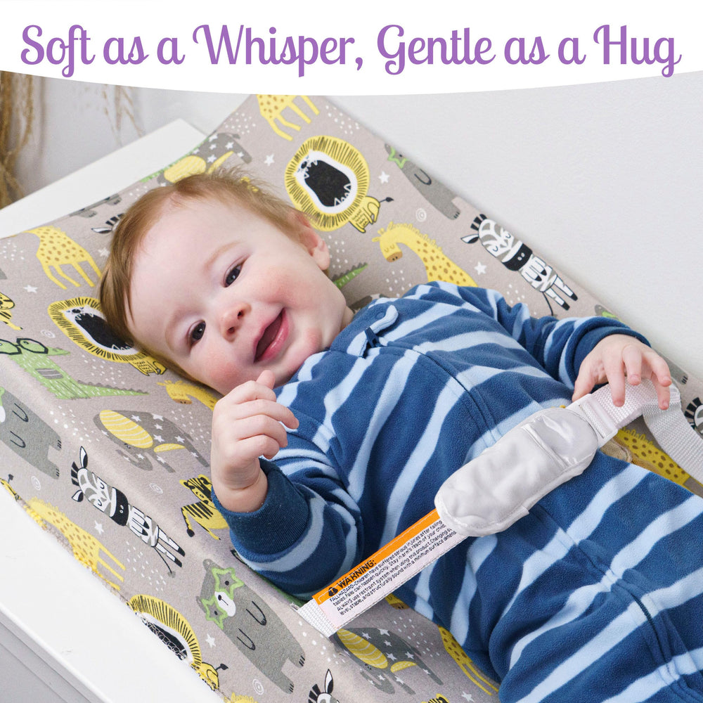 Grow Wild soft stretchy knit cover for easy dressing and secure fit.