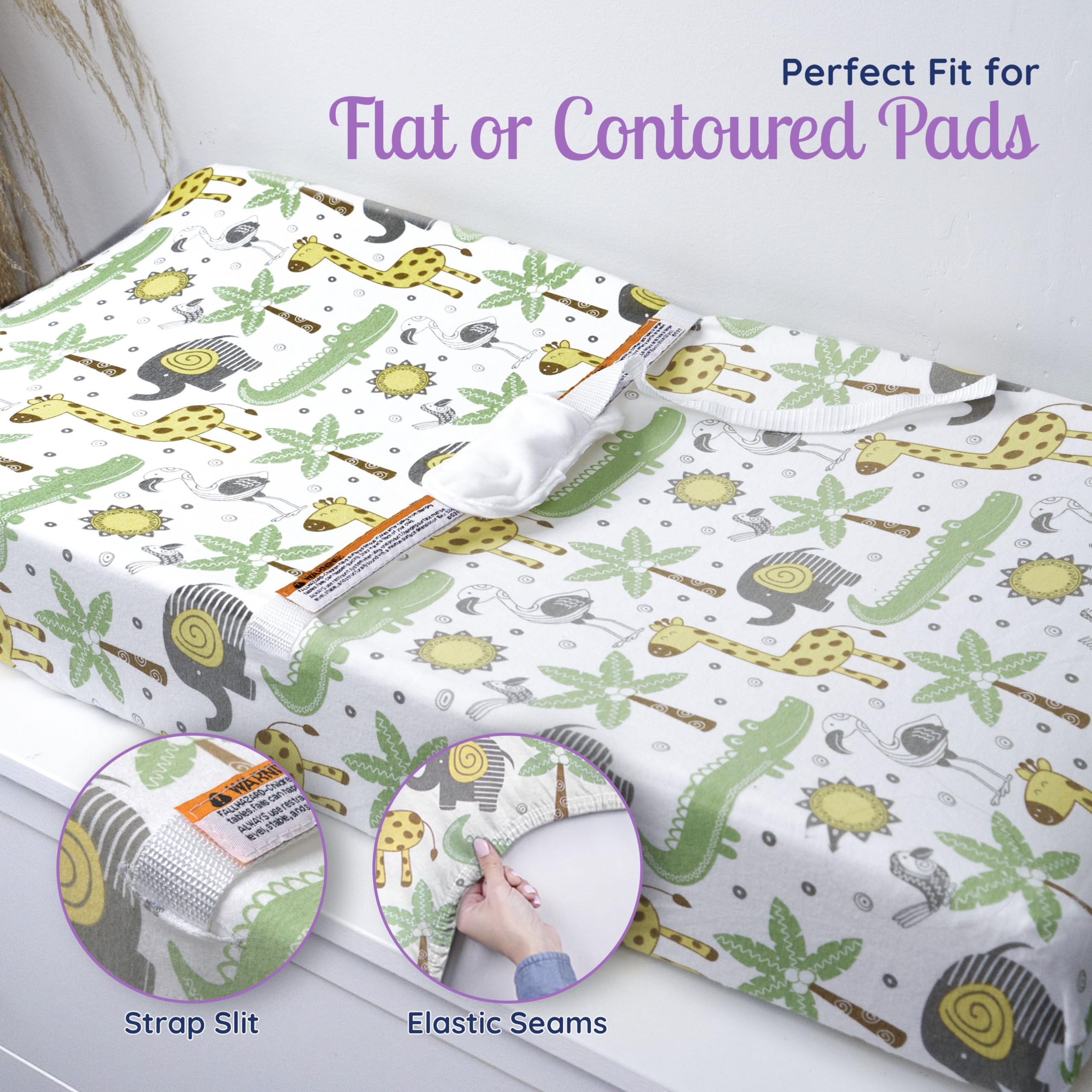 Grow Wild three-pack changing pad covers displayed for versatile nursery outfits.