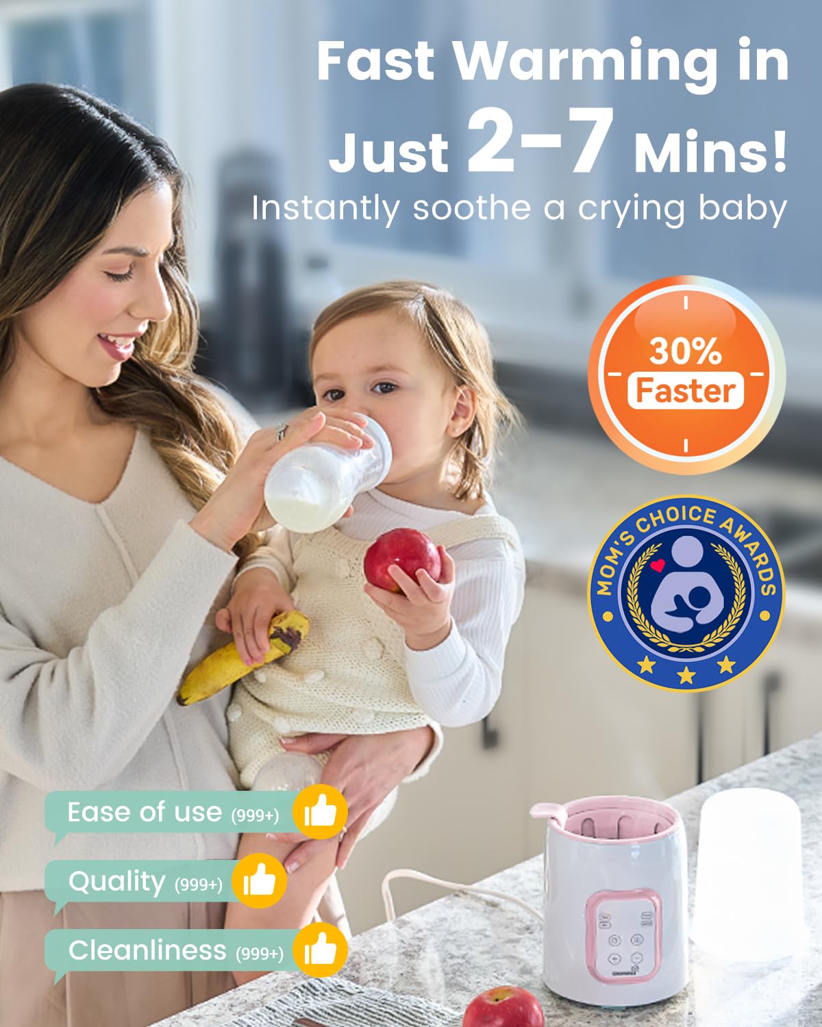 GROWNSY 8-in-1 Baby Bottle Warmer offers versatile heating options.