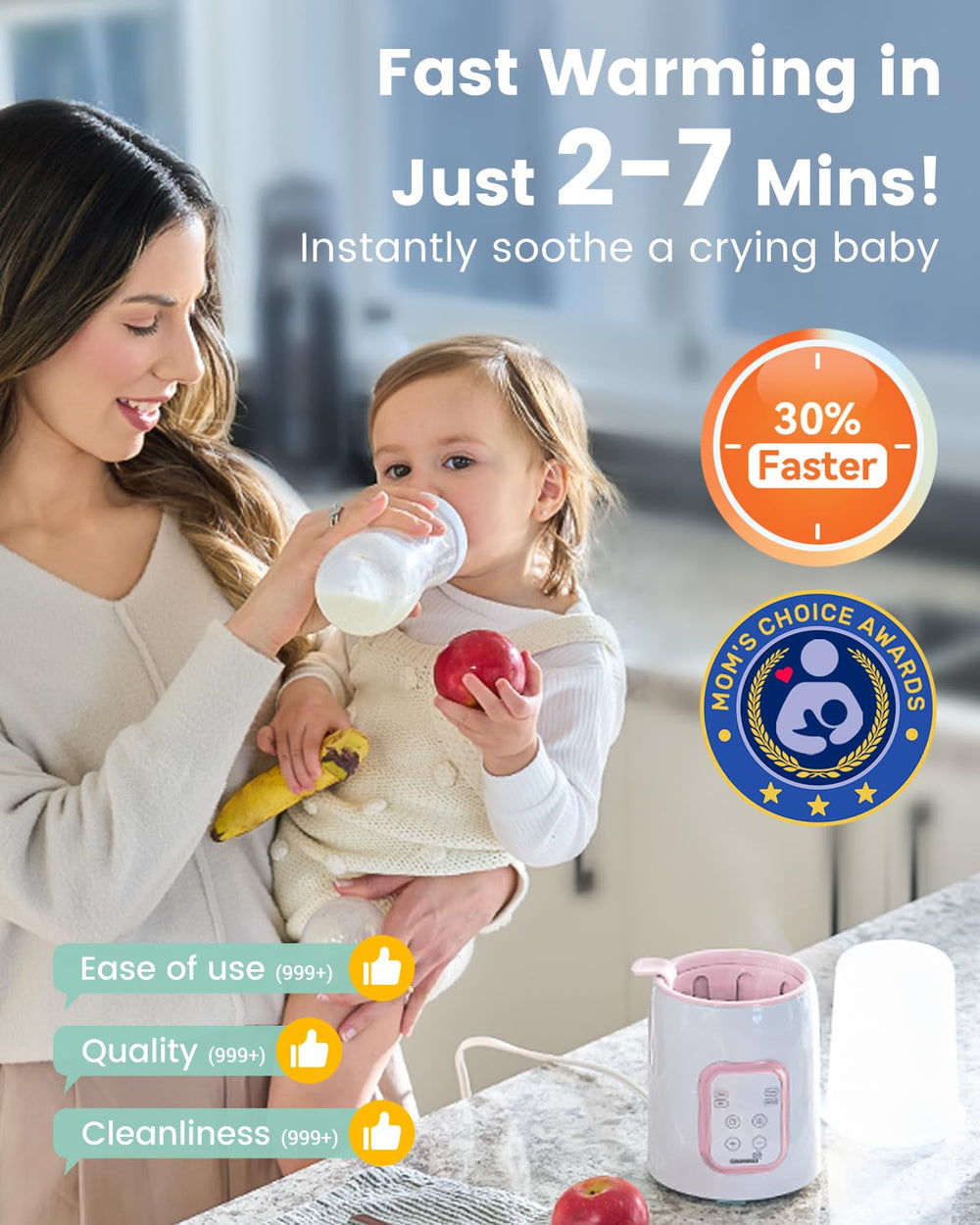 GROWNSY 8-in-1 Baby Bottle Warmer offers versatile heating options.