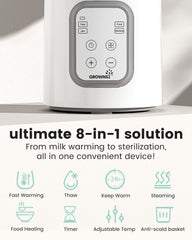 GROWNSY bottle warmer control panel, easy timer and temperature adjustments.