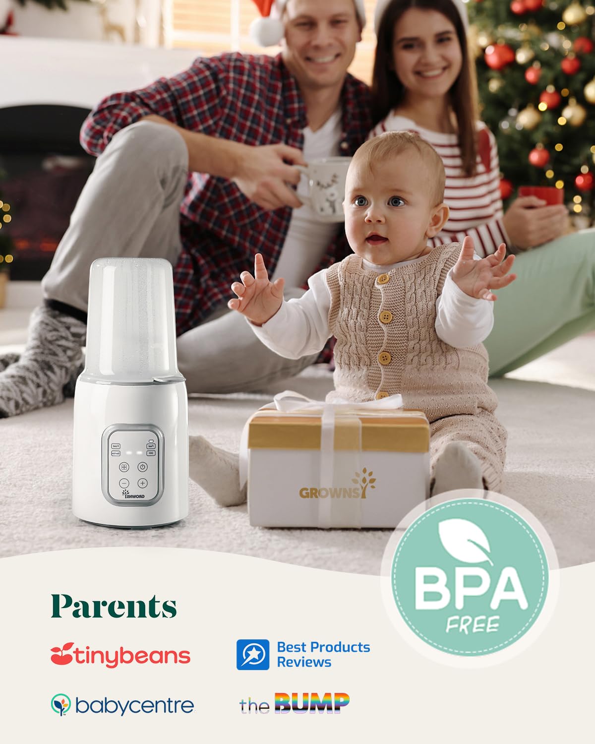 GROWNSY bottle warmer steaming basket, gentle heating for meals.