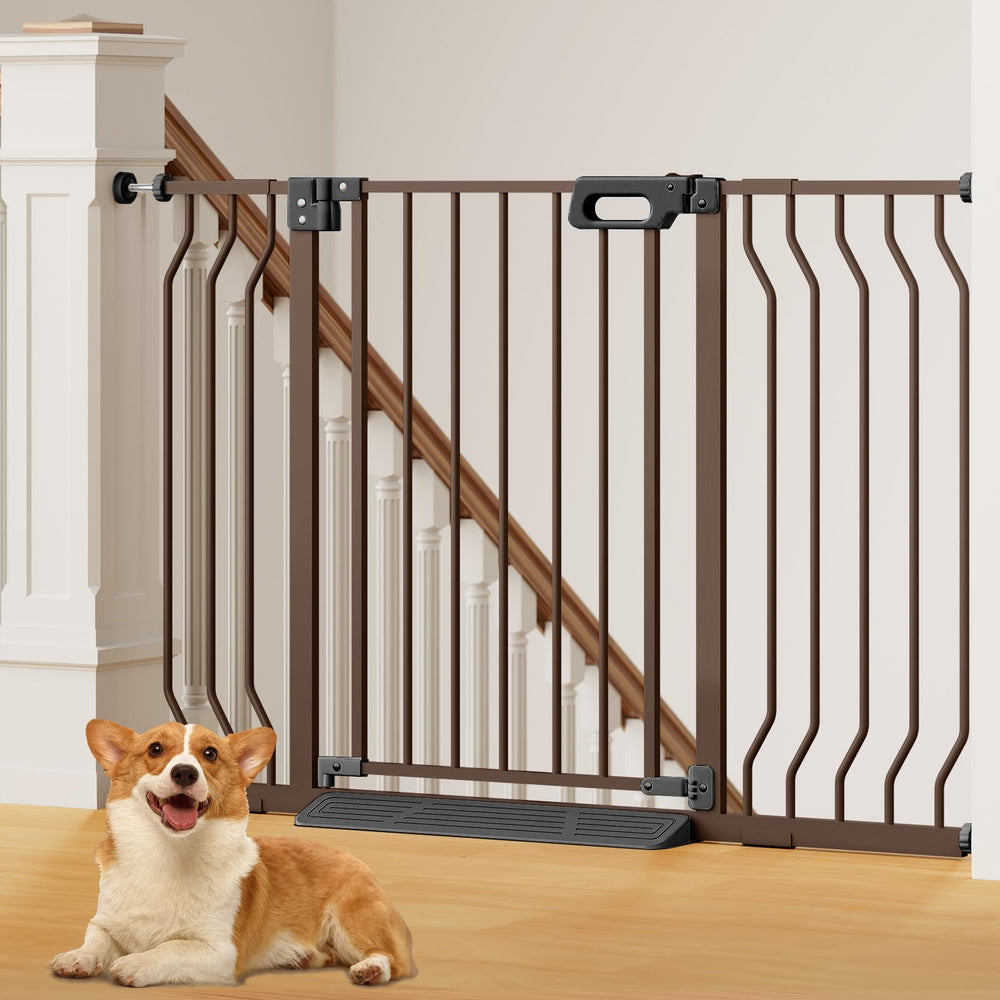 GROWNSY Mom's Choice baby gate at stair top for secure installation