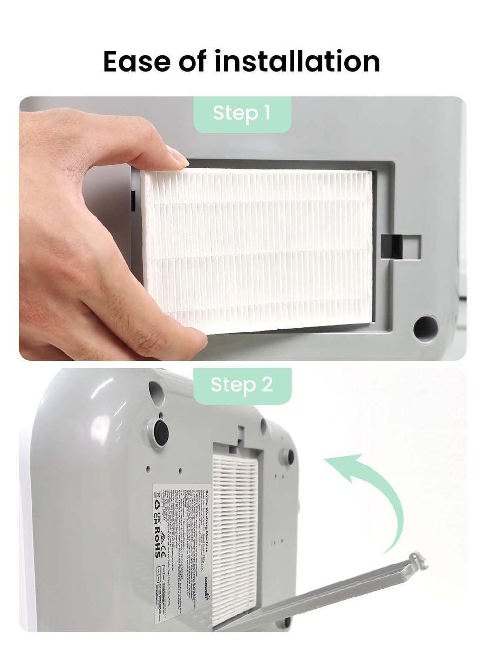GROWNSY filtration helps keep bottle air clean for safer storage and reuse.