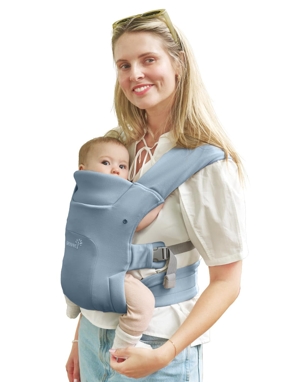 GROWNSY in-use carry demonstrates hands-free convenience and bonding.
