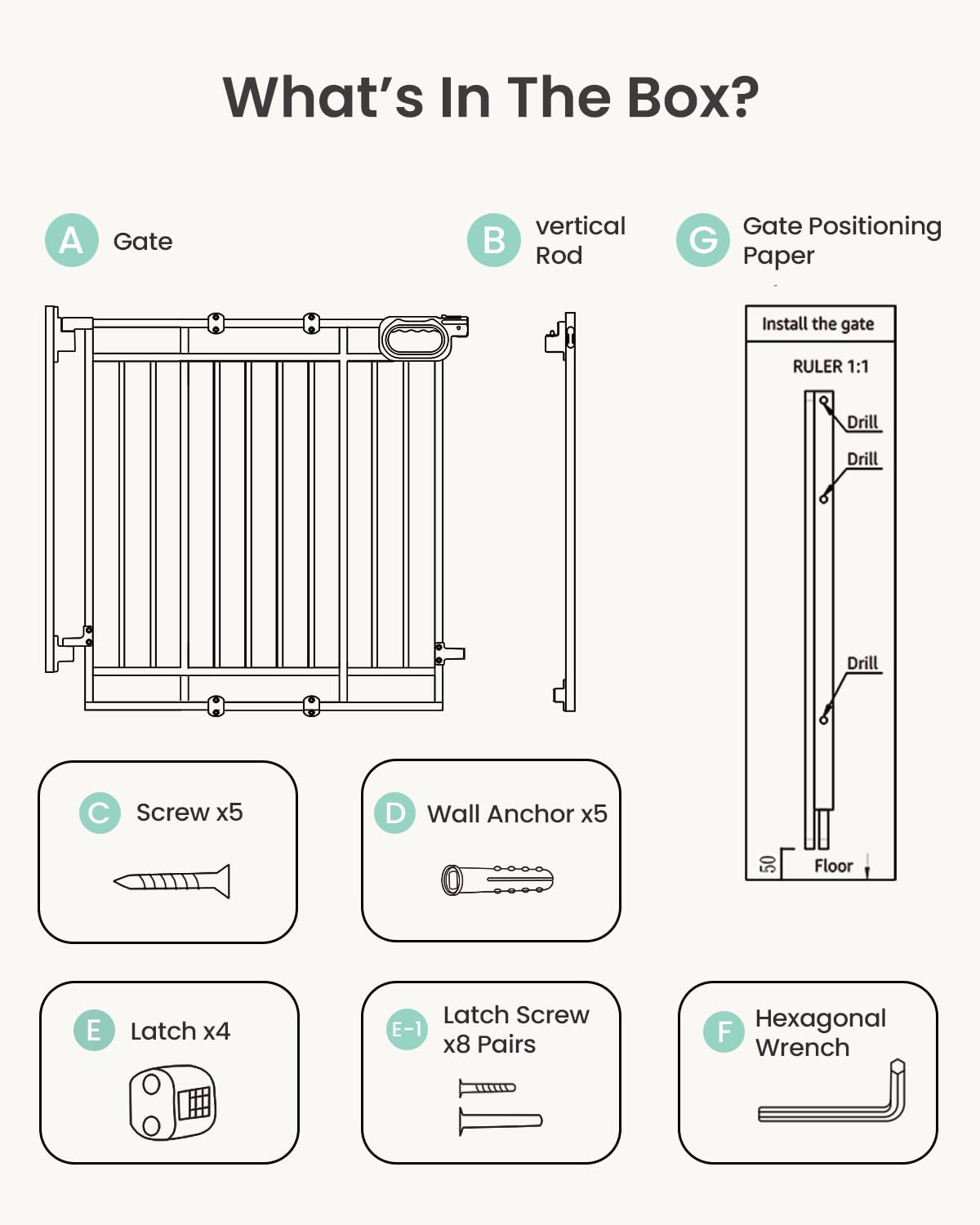 Grownsy Baby Gate stairs use with banisters improves top-of-stairs safety.