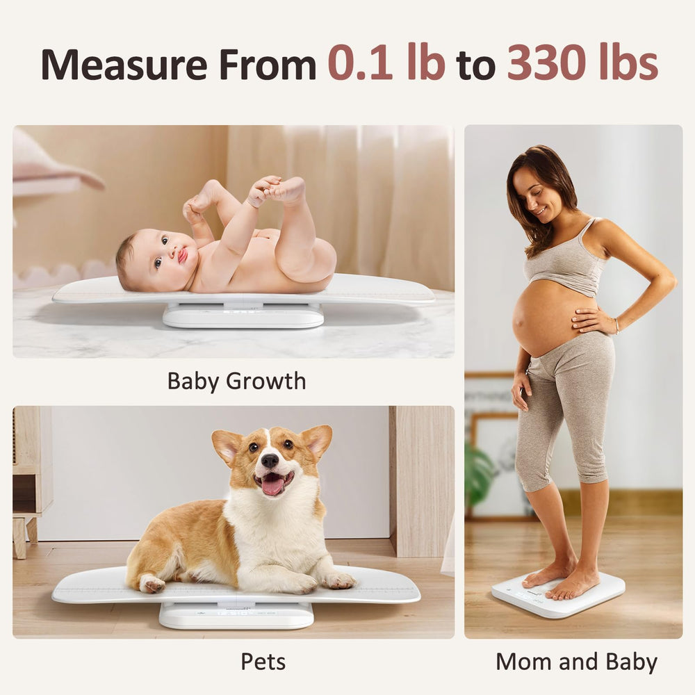 GROWNSY Baby Scale hold function captures stable measurements even when baby moves