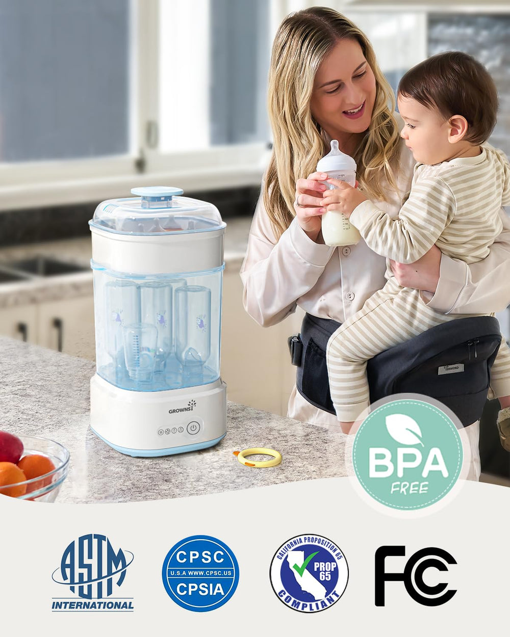 Universal fit capability across brands and sizes for GROWNSY sterilizer