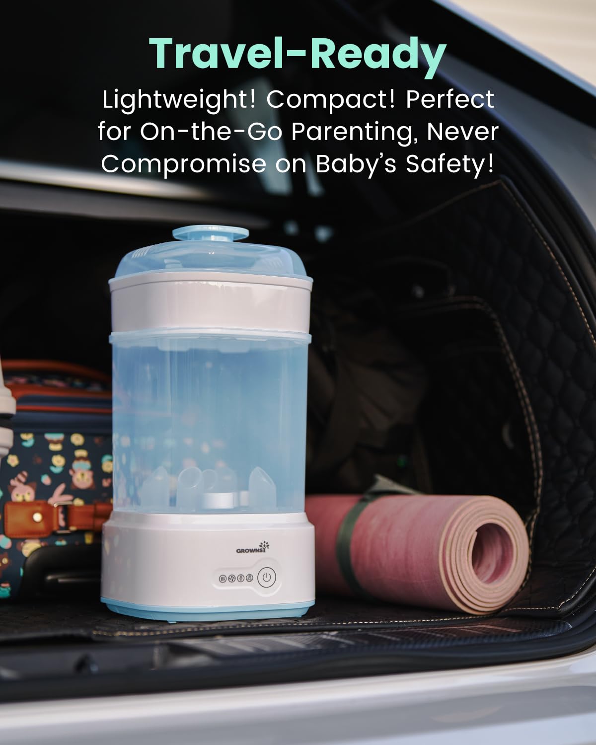 Upper bin suitable for small accessories in the blue unit