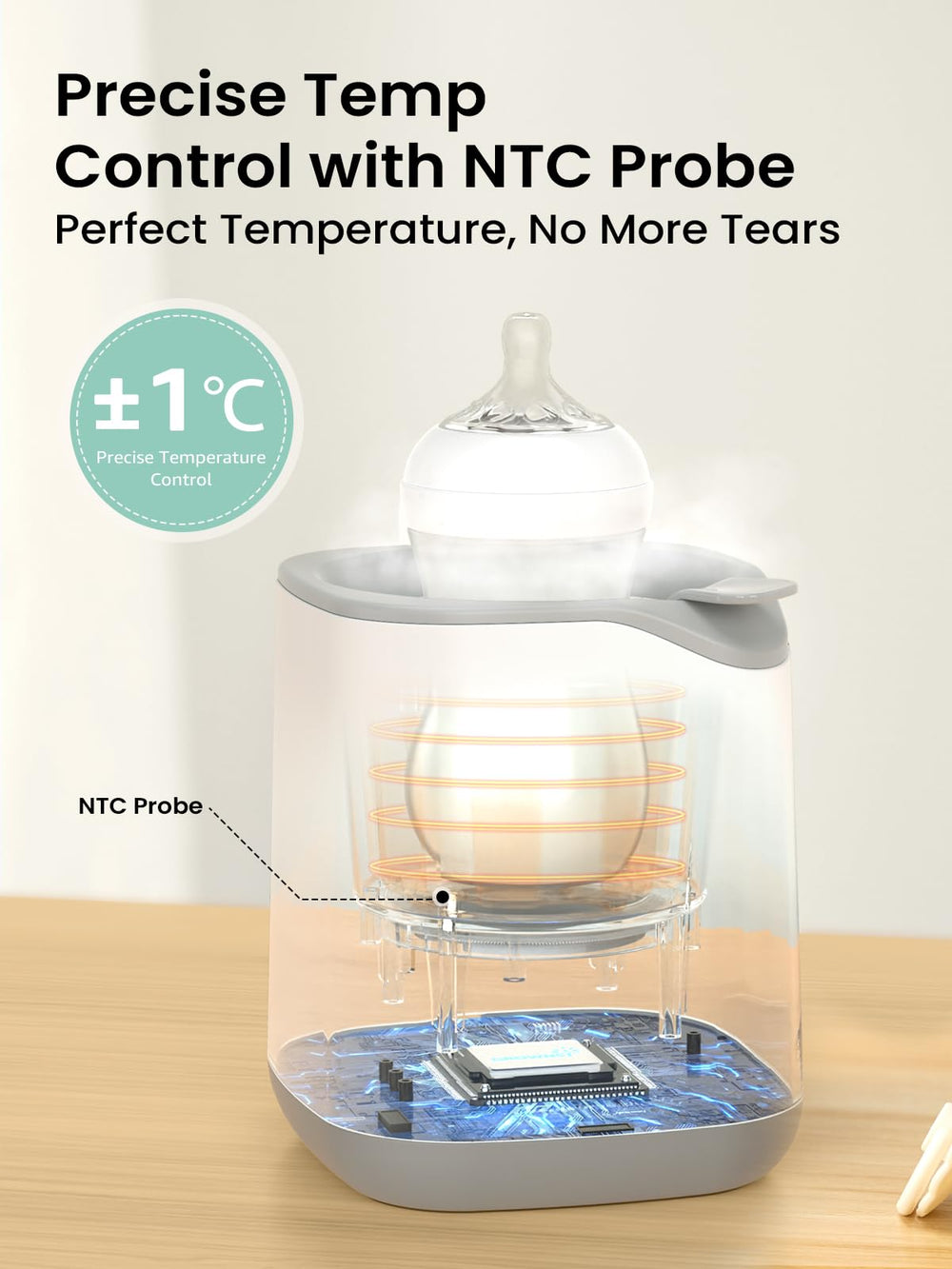 Grownsy bottle warmer anti-scald basket protects baby during heating